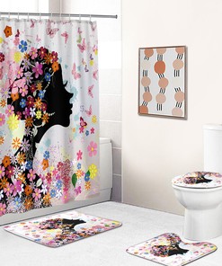 Retro Butterfly Woman Shower Curtain For Vintage And Elegant Bathrooms