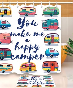 Retro Camper Car Shower Curtain - A Fun And Creative Addition To Your Bathroom