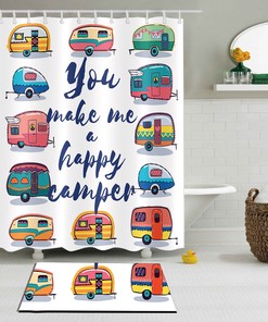Retro Camper Car Shower Curtain - A Fun And Creative Addition To Your Bathroom