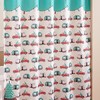 Retro Camper Shower Curtain With Vintage Red Truck And Christmas Tree, Holiday Bathroom Decor