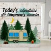 Retro Camper Van Bathroom Curtain For A Happy Camping Experience 