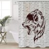 Retro Cartoon Wolf Print Shower Curtain for Bathroom