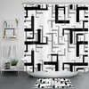 Retro Checkered Geometric Pattern Shower Curtain For Bathroom