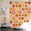 Retro Circles Mid Century Modern Shower Curtain for Vintage Bathroom