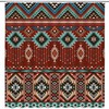 Retro Color Aztec Geometric Tribal Shower Curtain for Boho Bathroom