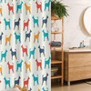 Retro Colorful Illustration Of Pet Contours Print Shower Curtain - Dog Stall Fabric Bathroom Decors