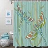 Retro Dragonfly Floral Sketch Shower Curtain For Bathroom Decor