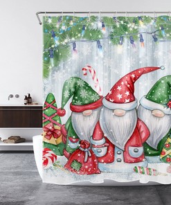 Retro Drawing Pattern Shower Curtain in Fabric for Bathroom Decors