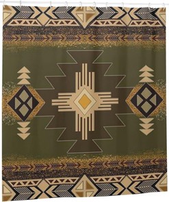 Retro Ethnic Native American Indian Pattern Shower Curtain for Bathroom