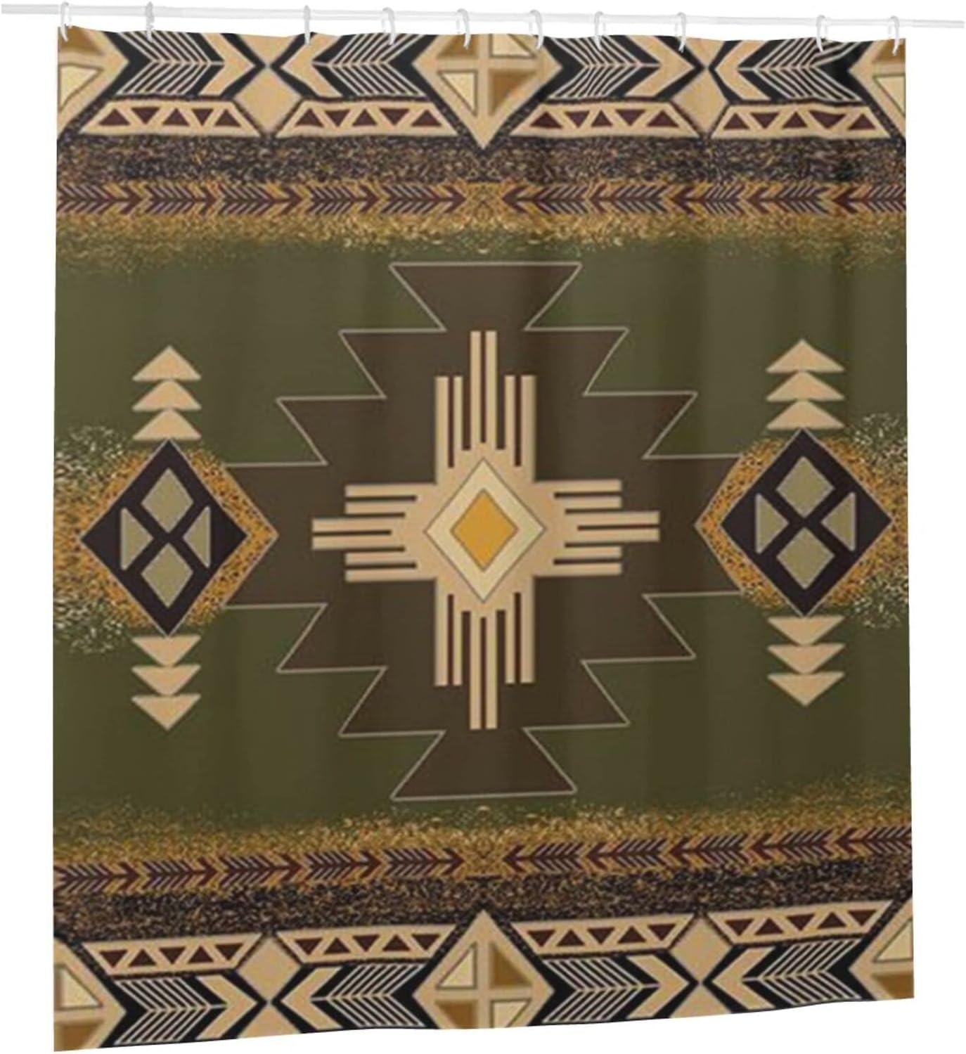 Retro Ethnic Native American Indian Pattern Shower Curtain for Bathroom