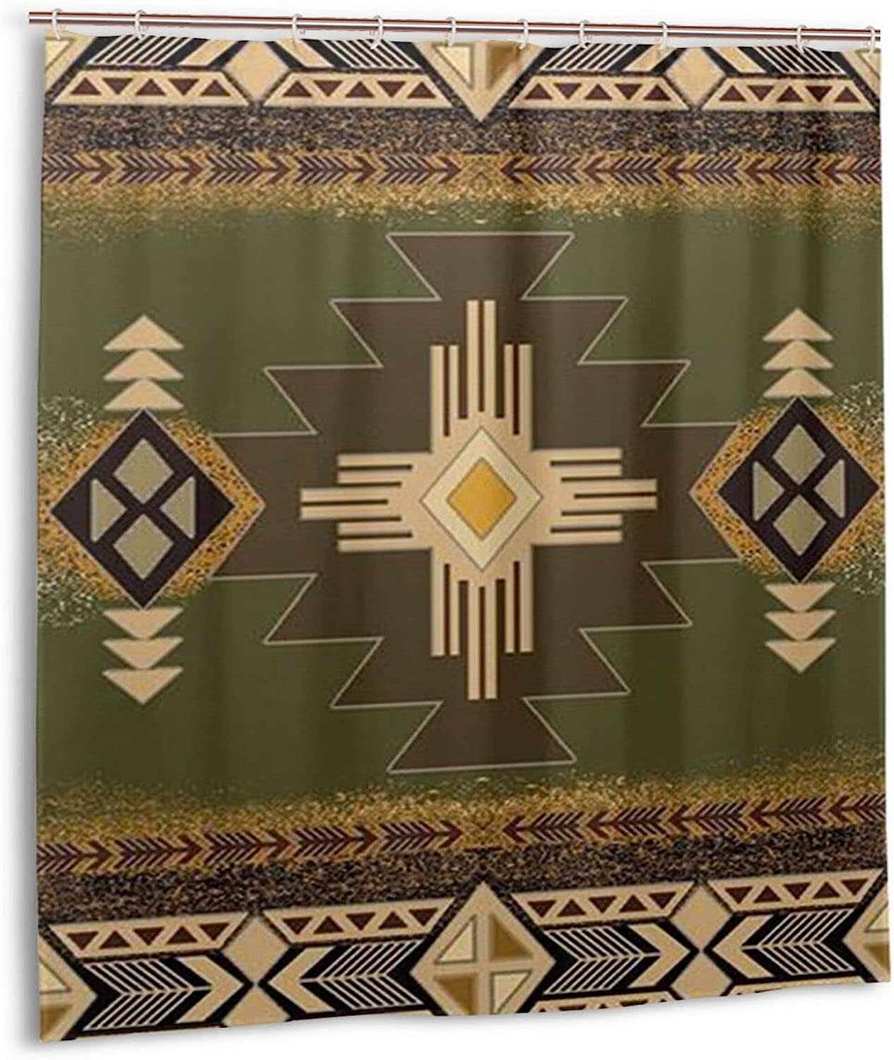 Retro Ethnic Native American Indian Pattern Shower Curtain for Bathroom