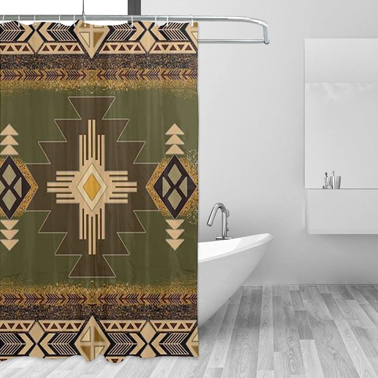 Retro Ethnic Native American Indian Pattern Shower Curtain for Bathroom