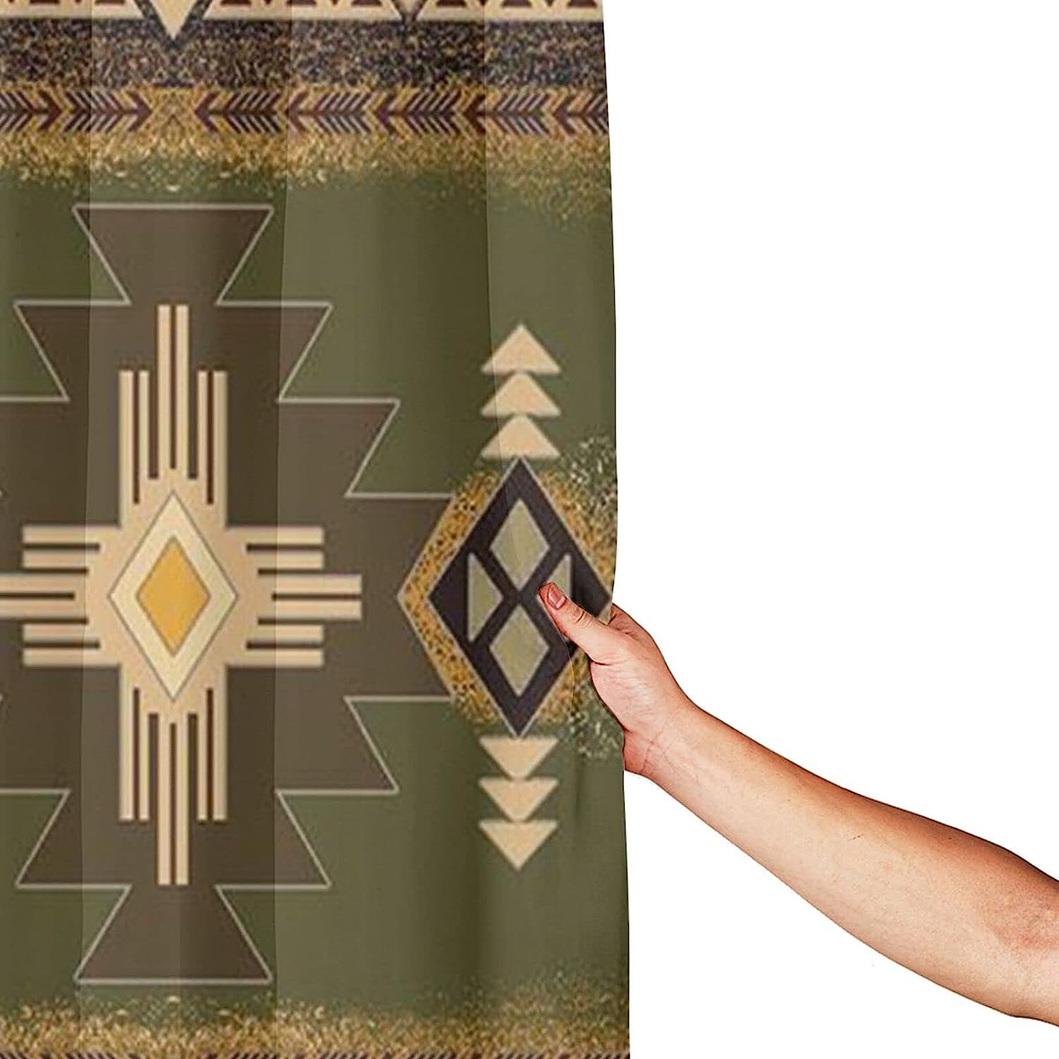 Retro Ethnic Native American Indian Pattern Shower Curtain for Bathroom