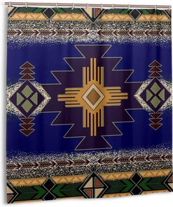 Retro European Flowers Waterproof Fabric Full Size Shower Curtain