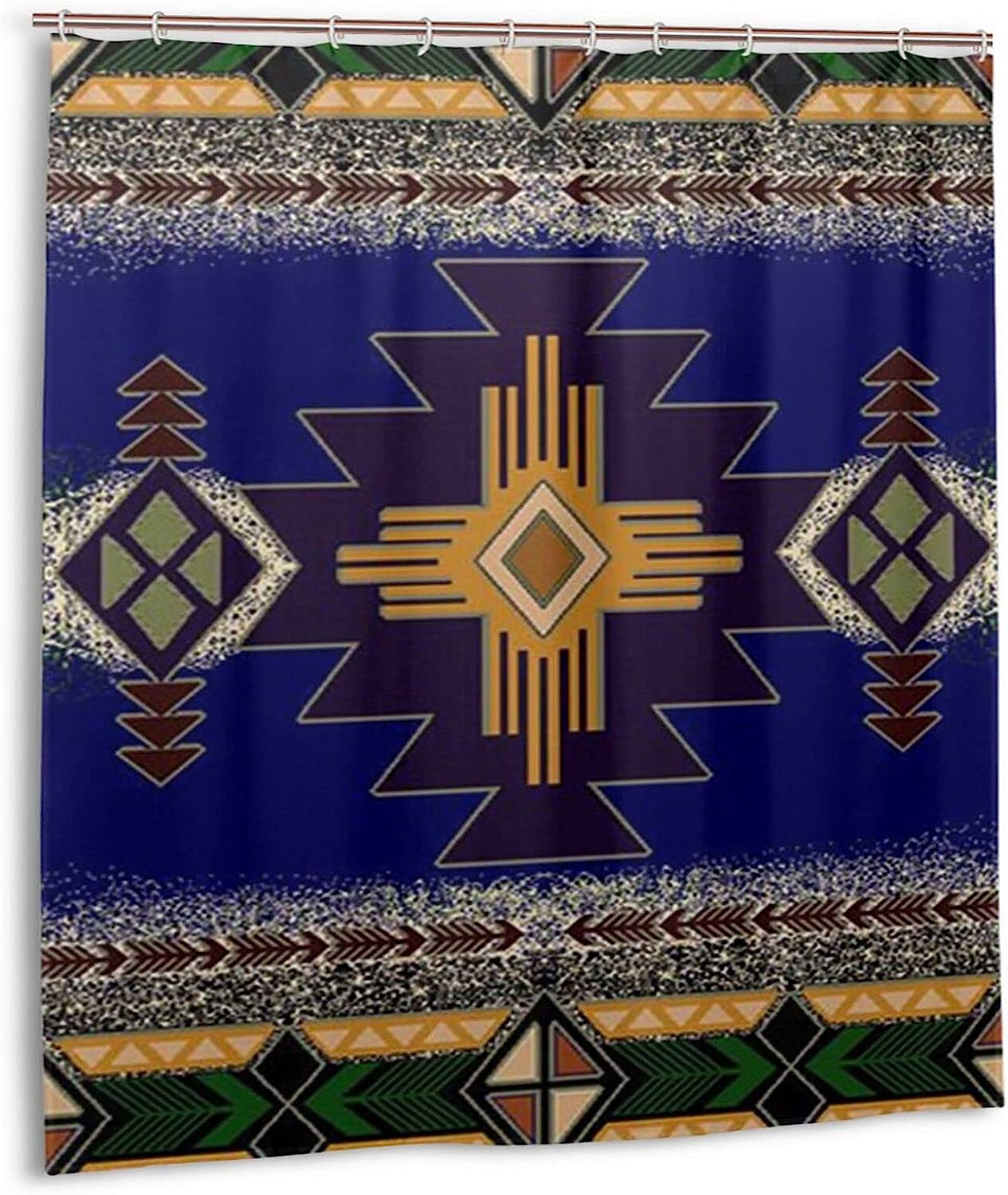 Retro European Flowers Waterproof Fabric Full Size Shower Curtain