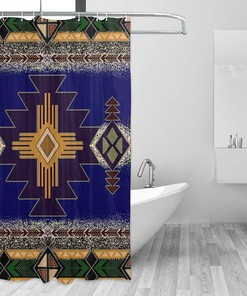 Retro European Flowers Waterproof Fabric Full Size Shower Curtain
