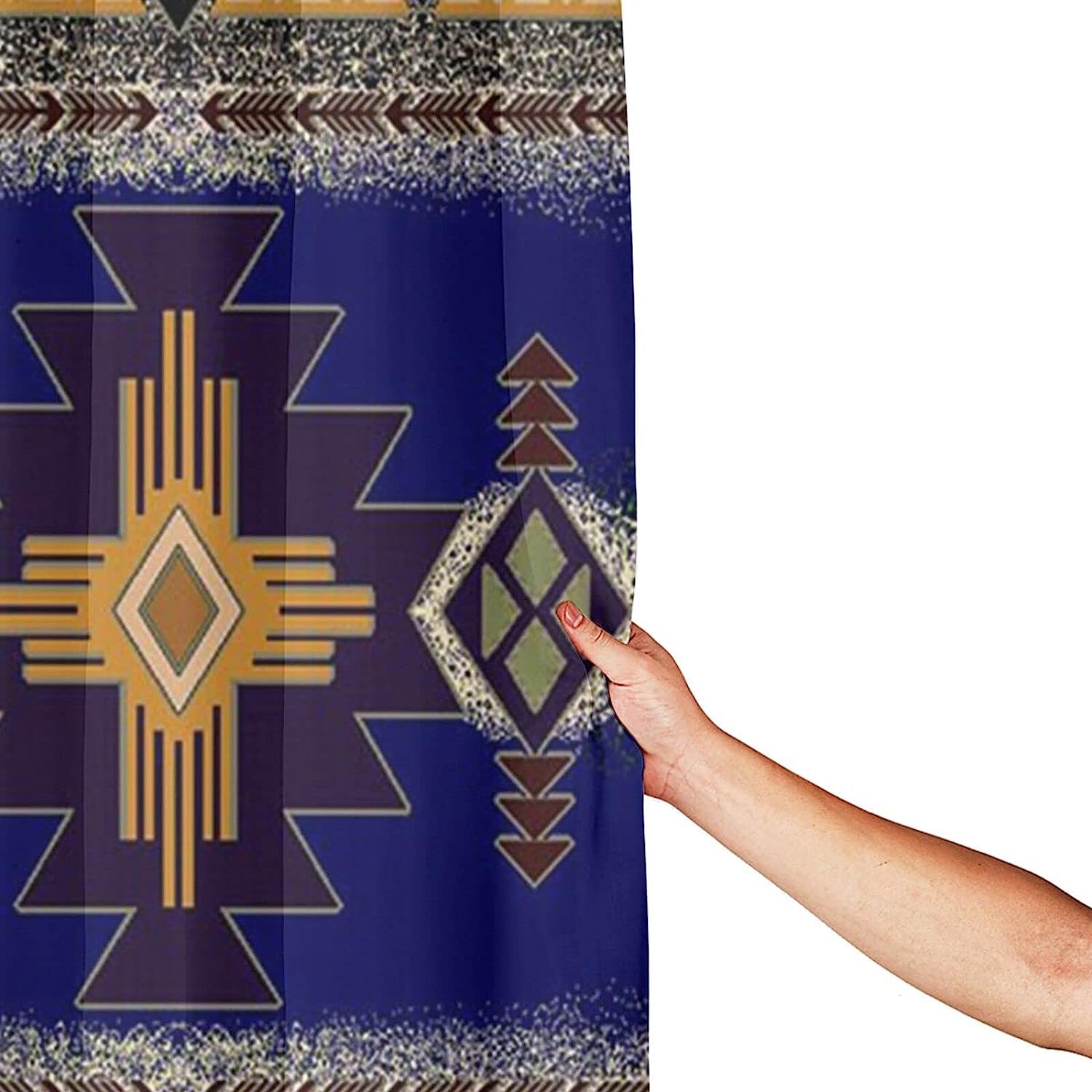Retro European Flowers Waterproof Fabric Full Size Shower Curtain