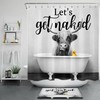 Retro Farmhouse Bathtub Funny Highland Cow Shower Curtain Get Naked Bathroom