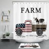 Retro Farmhouse Truck Cattle Shower Curtain Bathroom Decor 