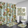 Retro Floral Boho Botanical Shower Curtain with Blush Pink Color 