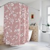 Retro Floral Boho Millefleurs Shower Curtain With Custom Print Wild Roses For Pink Boho Style Bathroom Decor