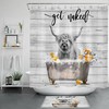 Retro Floral Vintage Flowers Shower Curtain with Groovy Brown Orange Sun Flower Prints