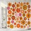 Retro Flower Tropical Shower Curtain: Vintage Bath Decorr