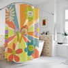 Retro Flowers Groovy Retro Flowers Custom Printed Shower Curtain