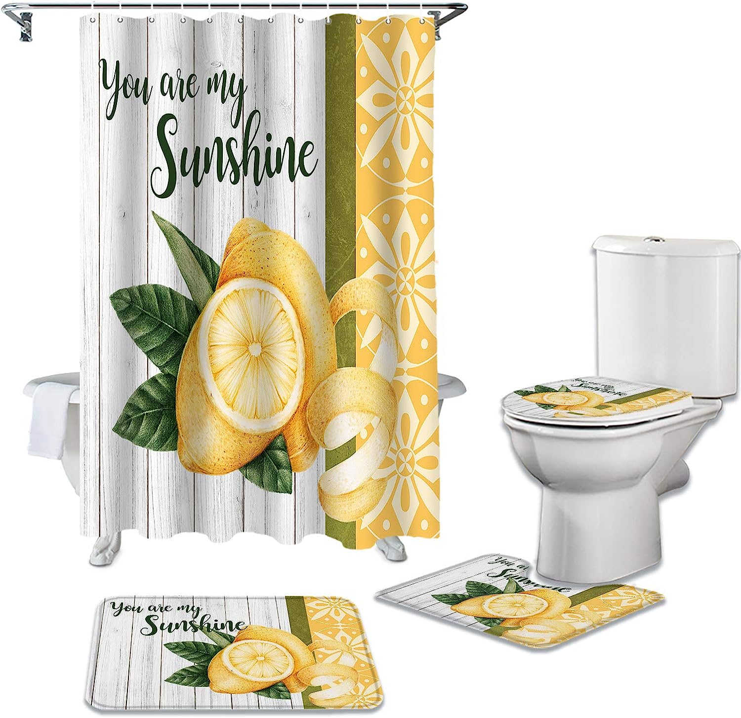Retro Fruit Tropical Lemon Creative Shower Curtain Ideas