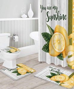Retro Fruit Tropical Lemon Creative Shower Curtain Ideas