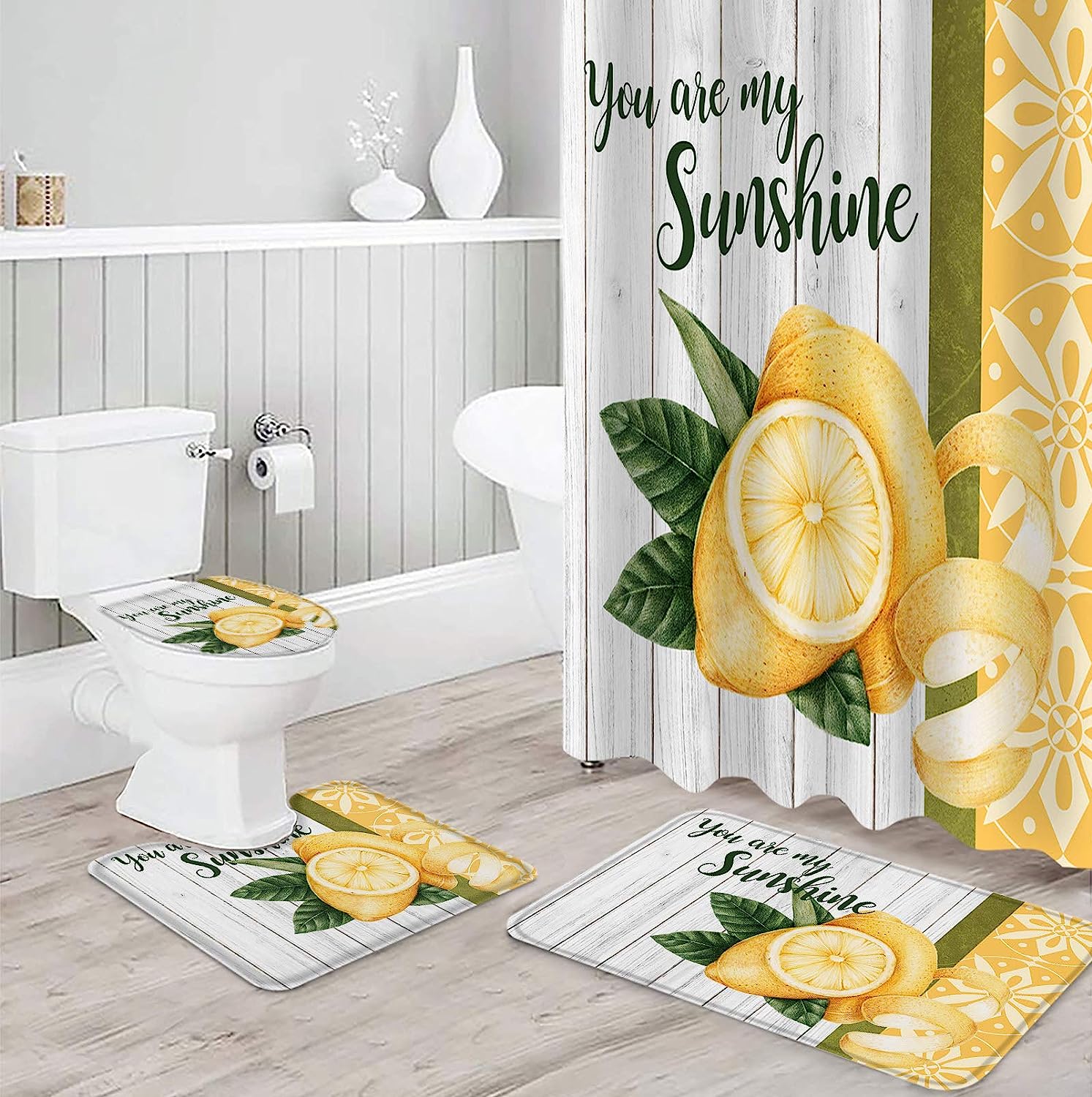 Retro Fruit Tropical Lemon Creative Shower Curtain Ideas