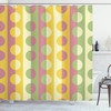 Retro Geometric Stripe Print Shower Curtain For Mid-Century Modern Bathroom Decor