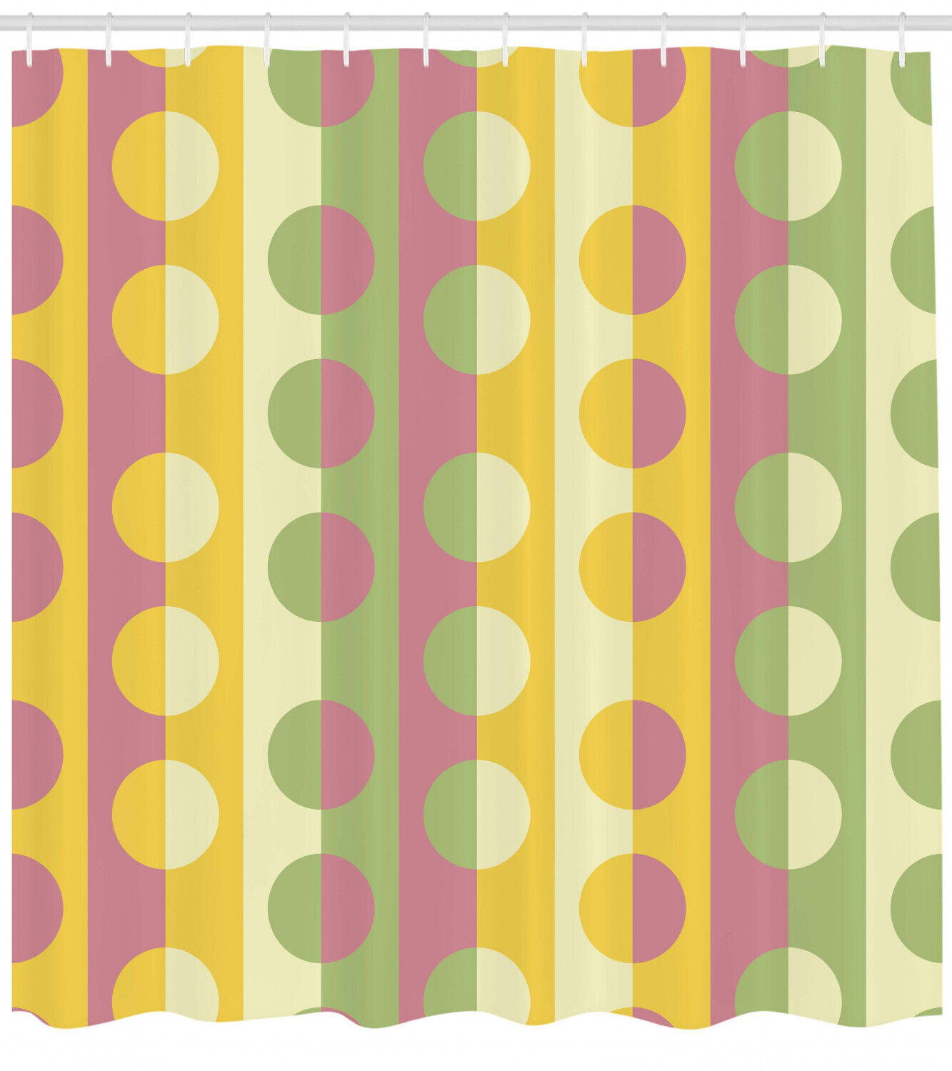 Retro Geometric Stripe Print Shower Curtain For Mid-Century Modern Bathroom Decor - Image 2