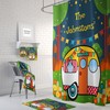 Retro Glam Camping Camper Shower Curtain with Optional Bath Towels