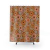 Retro Green Botanical Colourful Flower Restroom Shower Curtain Bathroom Accessories