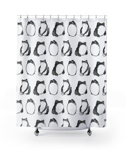 Retro Groovy Mushrooms Unique Shower Curtain for Bathroom Decor