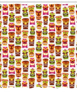 Retro Hawaiian Tiki Bar Shower Curtain for Your Bathroom