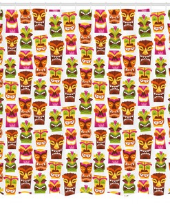 Retro Hawaiian Tiki Bar Shower Curtain for Your Bathroom