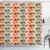 Retro Hexagonal Geometric Pattern Shower Curtain For Modern Bathroom Decor