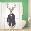 Retro Hipster Animal Gentlemen Deer and Friends Shower Curtain