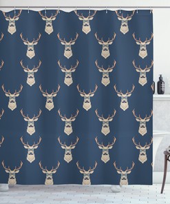 Retro Hipster Deer Shower Curtain For Artsy Bathrooms