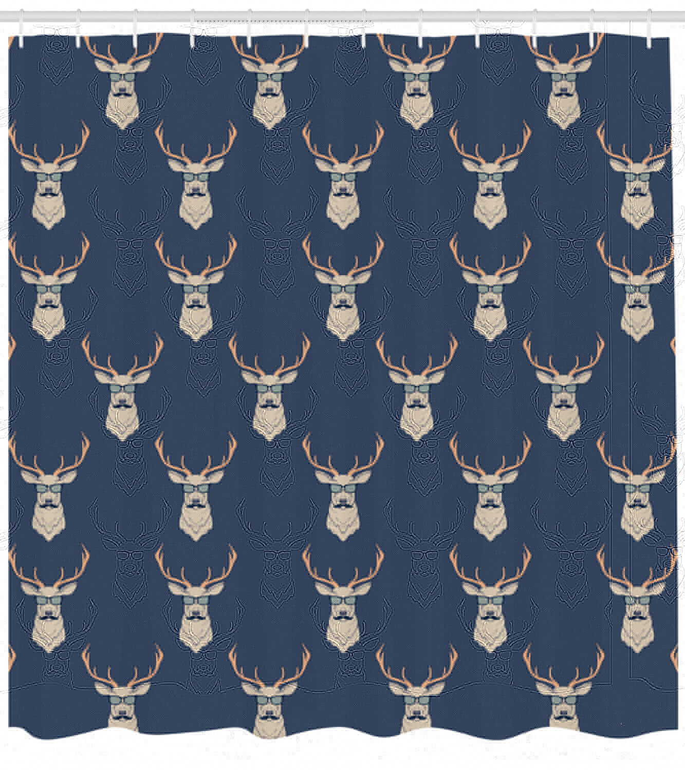 Retro Hipster Deer Shower Curtain For Artsy Bathrooms - Image 2