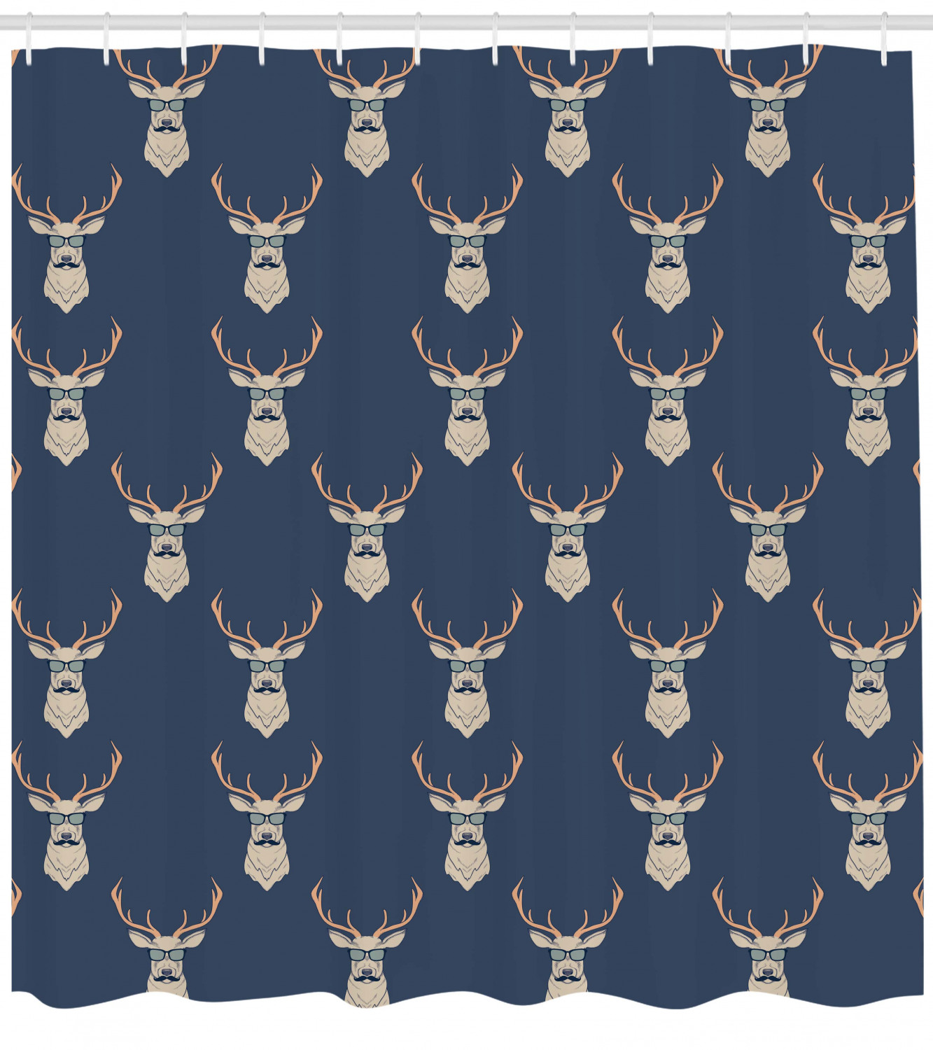 Retro Hipster Deer Shower Curtain For Artsy Bathrooms - Image 4