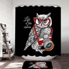 Retro Hipster Photographer Owl Funny Shower Curtain Bathroom Decoration