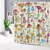 Retro Inspired Cartoon Colorful Mushroom On Beige Shower Curtain For Bathroom Decor
