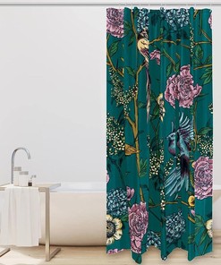 Retro Japanese Crane Wave Clouds Sun Waterproof Shower Curtain Bathroom Decor