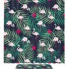 Retro Leaves and Flamingos Fun Bathroom Shower Curtain 