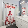 Retro Love Bath Curtain With Boho Gnome Valentine Shower Curtain And Red Hearts For Cute Kids Bathroom