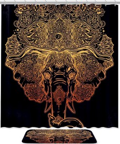 Retro Magic Sun Beach Style Shower Curtain for Bathroom 