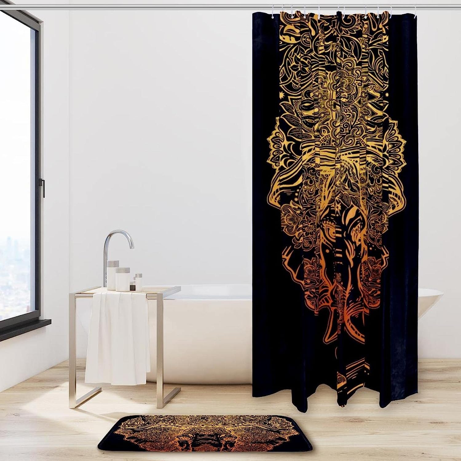Retro Magic Sun Beach Style Shower Curtain for Bathroom